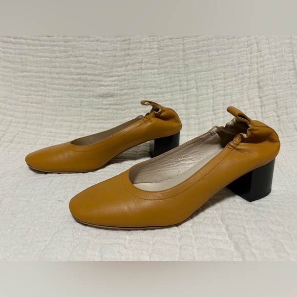 Women's Everlane Mustard Yellow Leather Shoes-size 6.5 - Picture 2 of 5